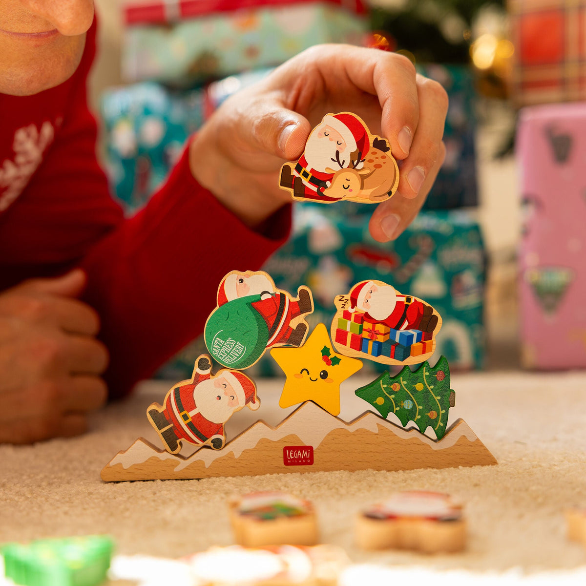 Jogo de Equilíbrio em Madeira Legami – Ho Ho Ho