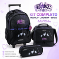 Conjunto Kpop Preto - Trolley+Lancheira+Estojo