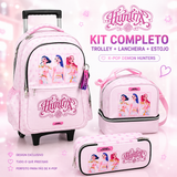 Conjunto Kpop Rosa - Trolley+Lancheira+Estojo