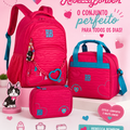 Conjunto Rebecca Bonbon Rosa - Mochila+Lancheira+Estojo