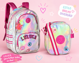 Conjunto Luluca Holográfica - Mochila+Bolsa Ombro