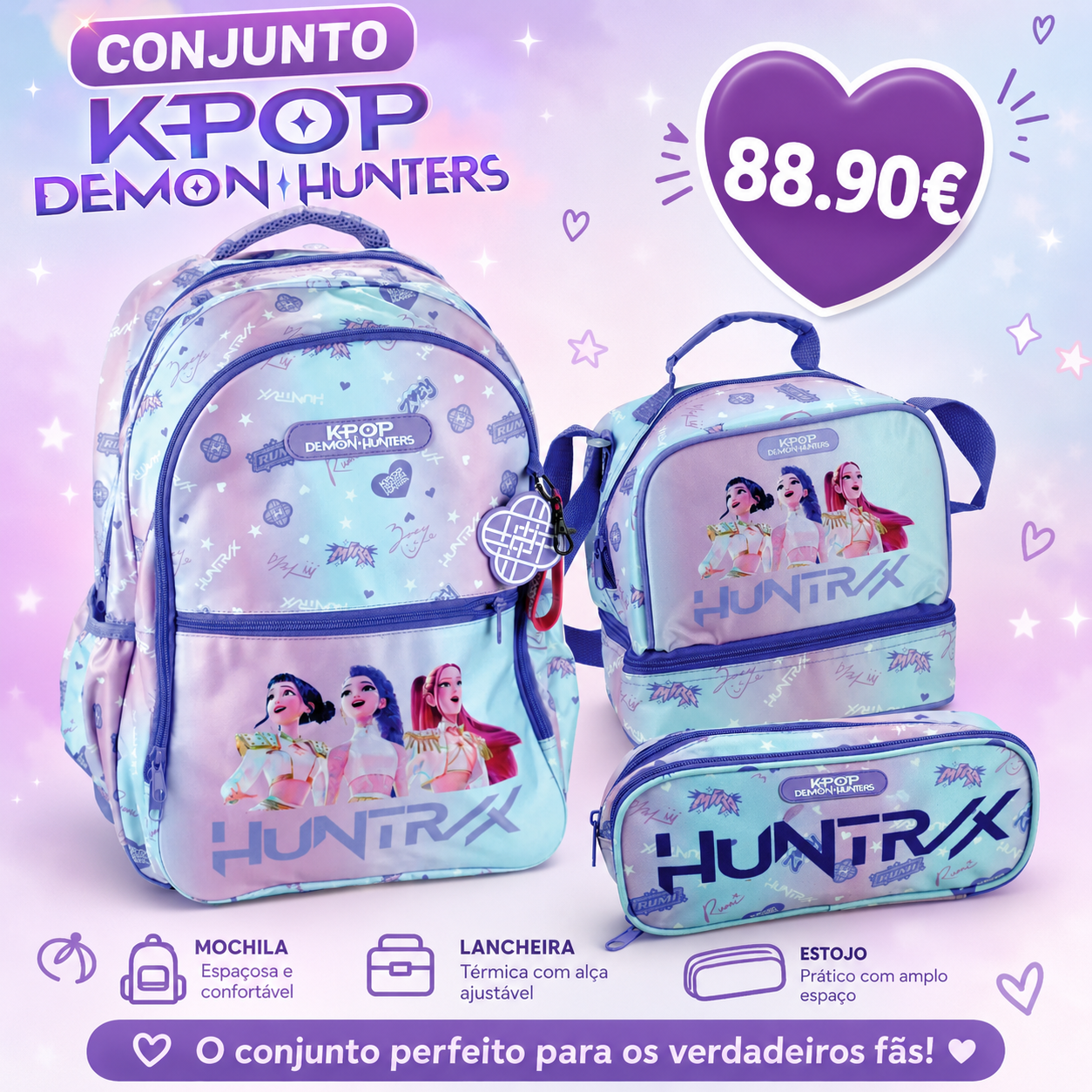(PRÉ-VENDA) CONJUNTO KPOP DEMON HUNTERS LILAS