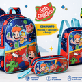 Conjunto Gato Galáctico - Mochila+Lancheira+Estojo duplo