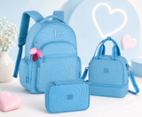 Conjunto Rebecca Bonbon Azul - Mochila+Lancheira+Estojo