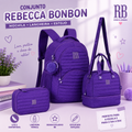 Conjunto Rebecca Bonbon Roxo - Mochila+Lancheira+Estojo