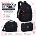 Conjunto Rebecca Bonbon Preto - Mochila+Lancheira+Estojo