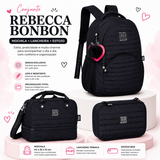 Conjunto Rebecca Bonbon Preto - Mochila+Lancheira+Estojo