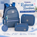 Conjunto Rebecca Bonbon Azul Brilhante - Mochila+Estojos