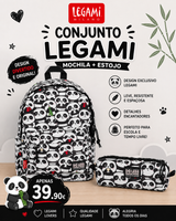 Conjunto Legami Panda - Mochila + Estojo