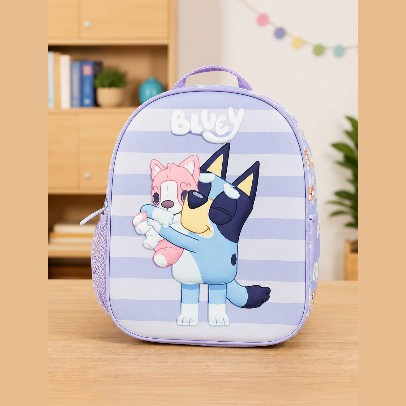 Mochila 3D pré-escolar Bluey Lilás
