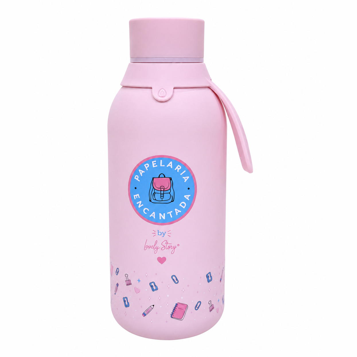 Garrafa térmica com interior em cerâmica - Rosa - Papelaria Encantada
