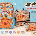 Conjunto Capivara - Mochila+Lancheira+Estojo