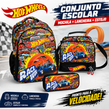 Conjunto Hot Wheels - Mochila+Lancheira+Estojo