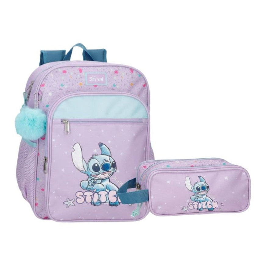 Conjunto Mochila e estojo Stitch lovely