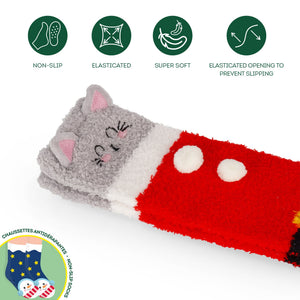 Meias antiderrapantes Legami Kitty de Natal – Adulto 35–42