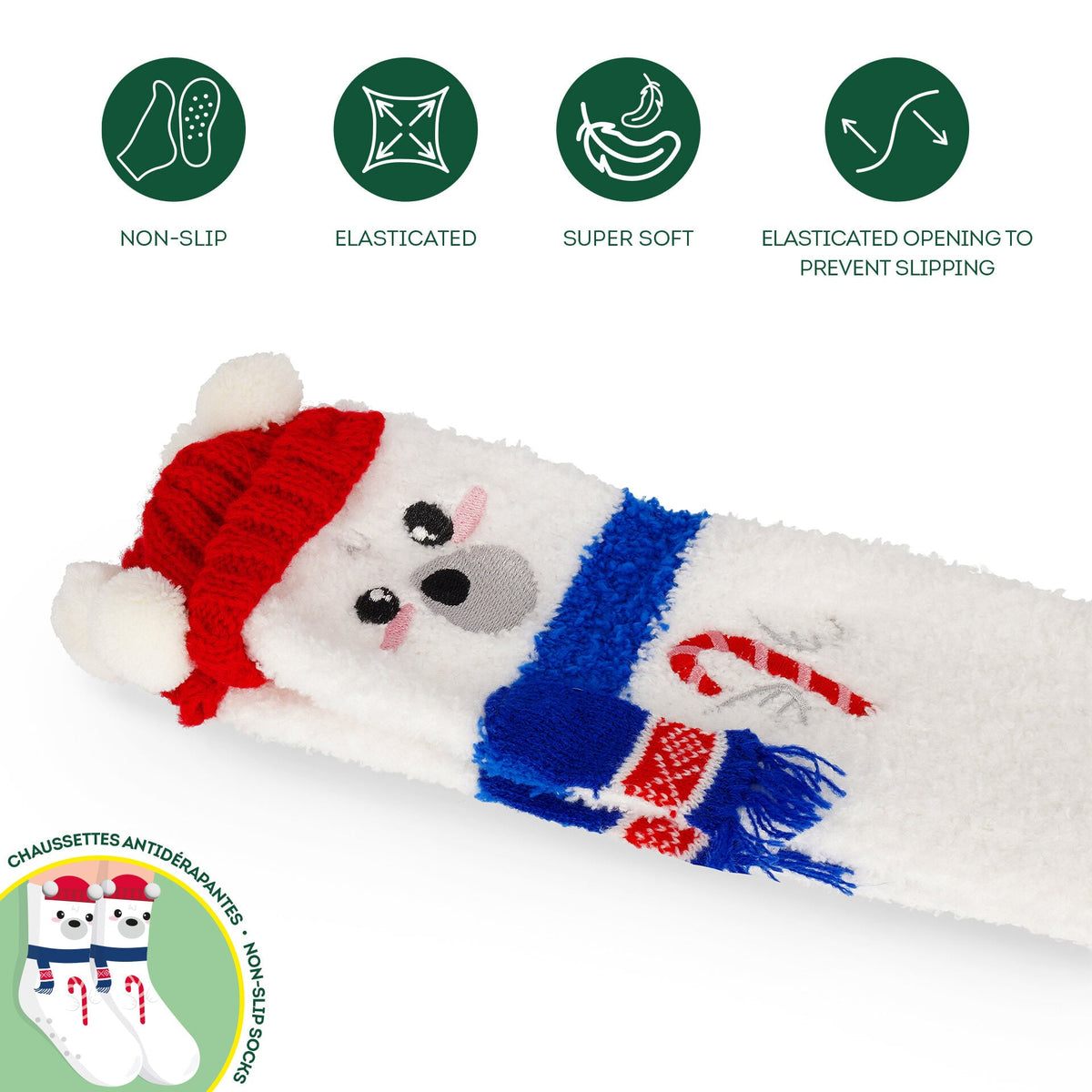 Meias antiderrapantes Legami Urso Polar de Natal – Criança 26–34