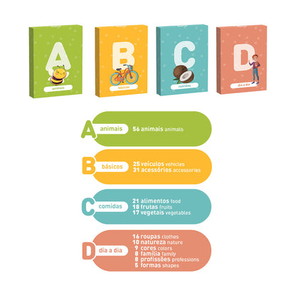 Jogo Educativo Aprende Inglês com 224 cartões