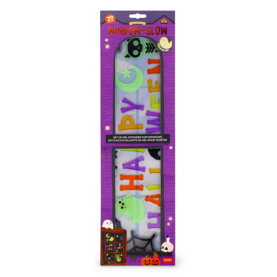 Autocolantes em Gel para Janelas Halloween "Happy Halloween" Glow – Legami (29 peças)
