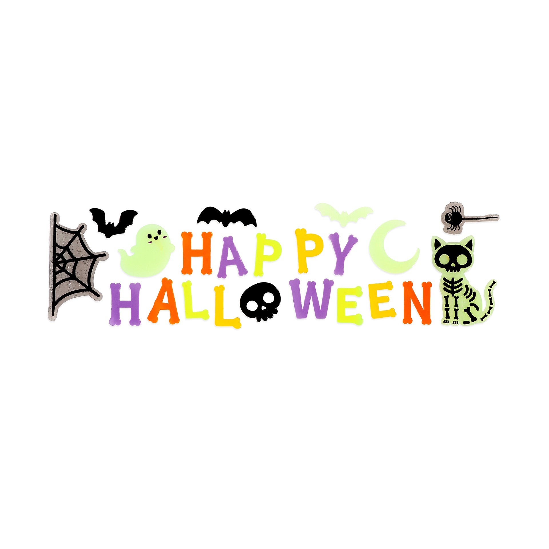 Autocolantes em Gel para Janelas Halloween "Happy Halloween" Glow – Legami (29 peças)