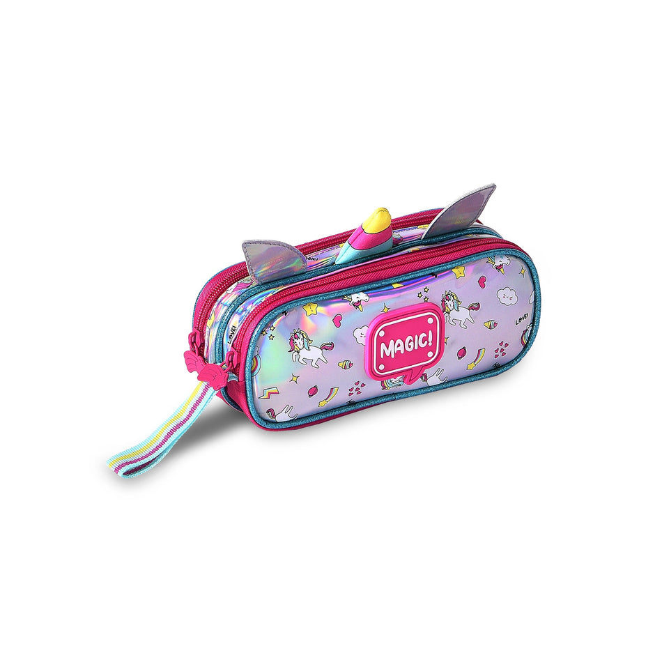 Estojo duplo unicórnio - Papelaria Encantada