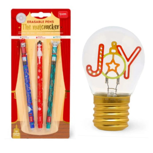 Canetas apagáveis Legami Natal 2025 + Lâmpada em forma candeeiro Joy Legami