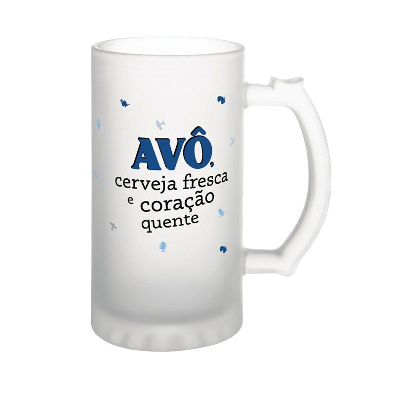 Caneca Cerveja Avô cerveja fresca e coração quente