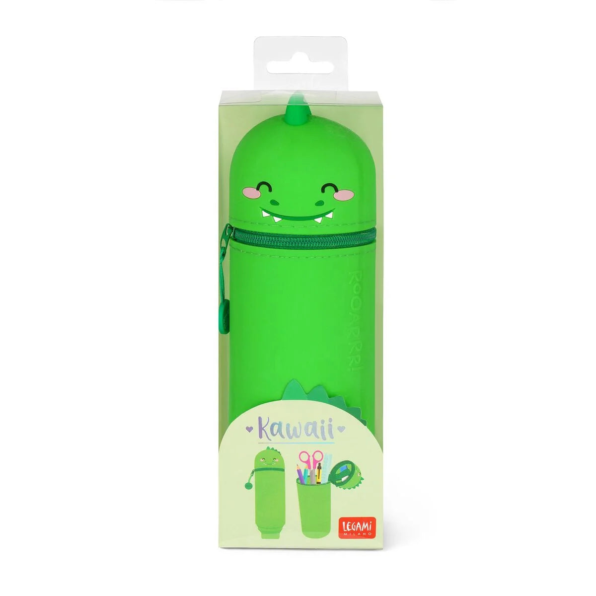 Estojo de Silicone Macio 2 em 1 - Kawaii - Dinossauro
