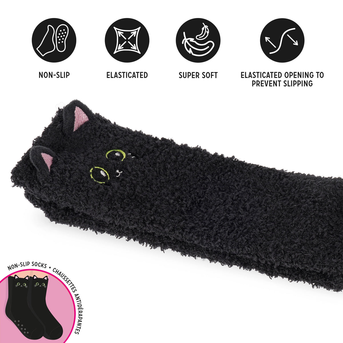 Meias antiderrapantes Legami Kitty Preto – Criança 26–34 – vista 3
