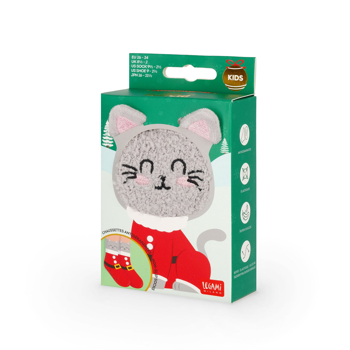 Meias antiderrapantes Legami Kitty de Natal – Criança 26–34