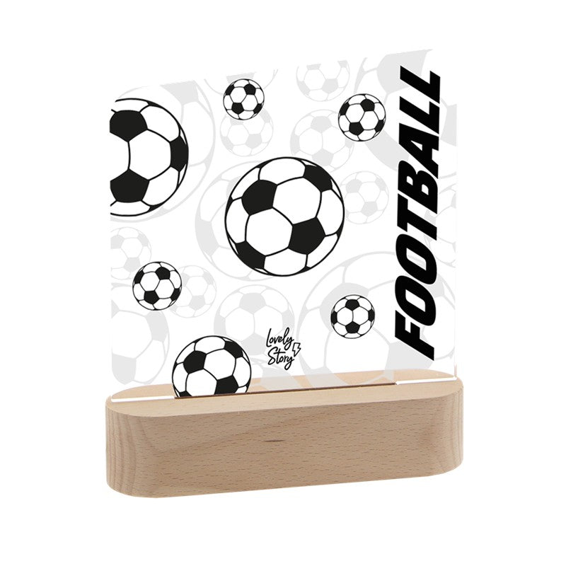Candeeiro de madeira personalizável Lovely Story – Football Match — Ref. LB2654