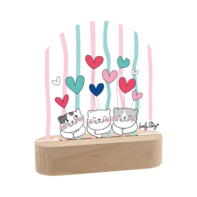Candeeiro de madeira personalizável Lovely Story – Cat Whiskers — Ref. LB2656