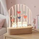 Candeeiro de madeira personalizável Lovely Story – Cat Whiskers