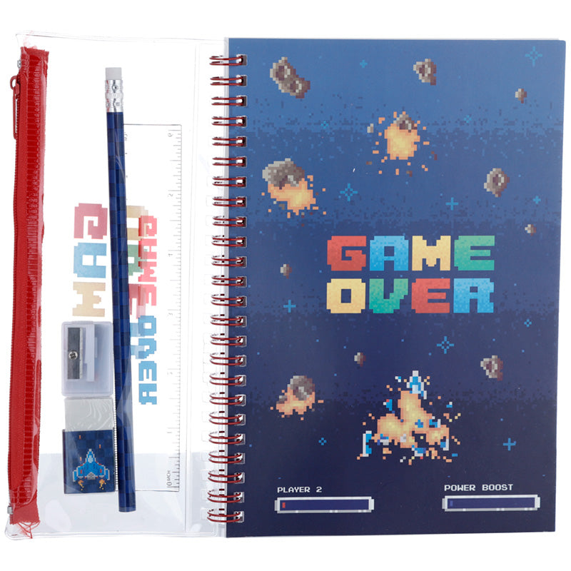Conjunto de Papelaria de 6 Peças - Game Over - Papelaria Encantada