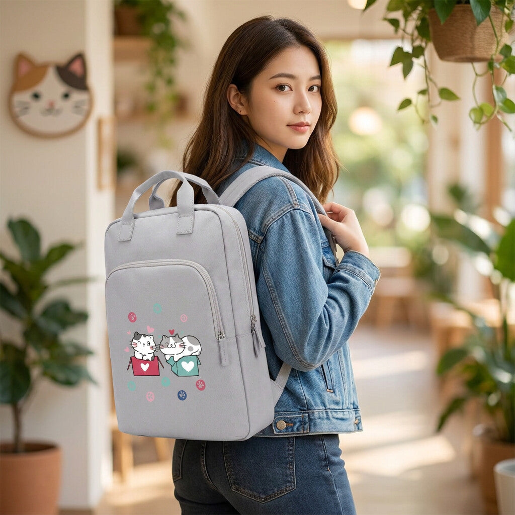 Mochila para portátil Lovely Story – Cat Whiskers – Cinzento — Ref. MP2656GR