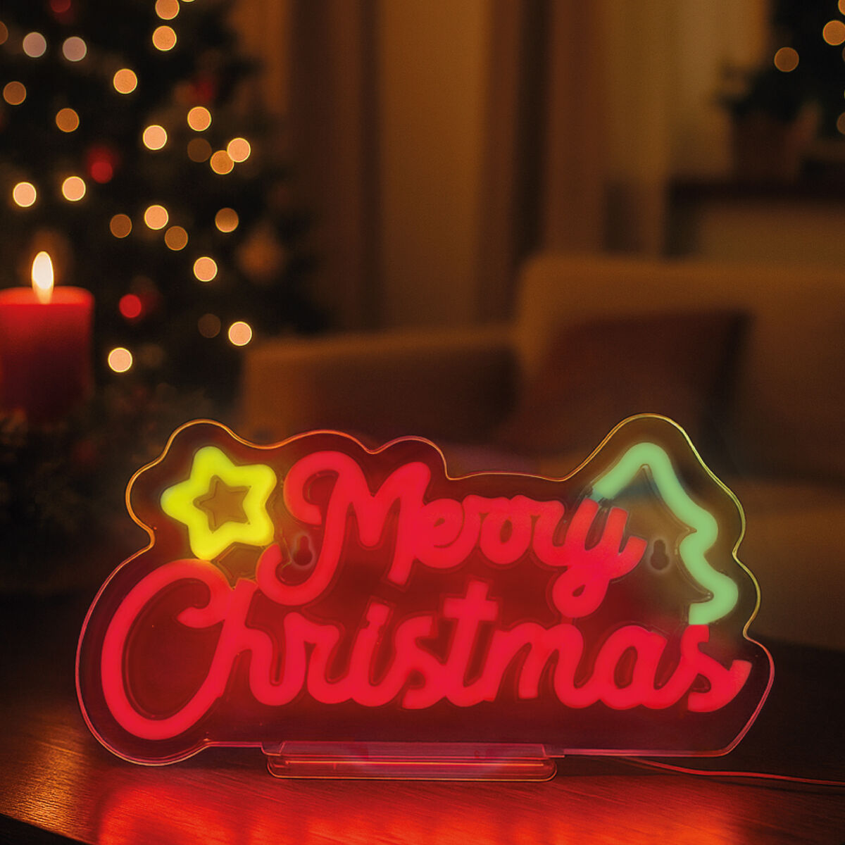 Lâmpada LED com efeito néon - Feliz Natal - É um sinal
