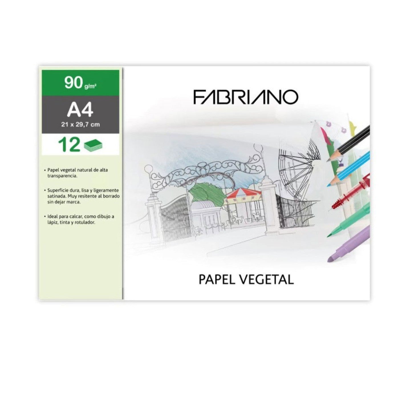 Bloco Papel Vegetal A4 90 g – 12 Folhas