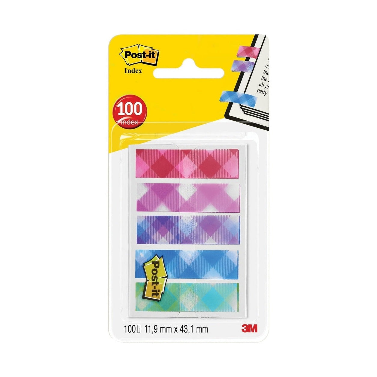 Index post-it 11,9x43mm 5 cores blister c/100fl