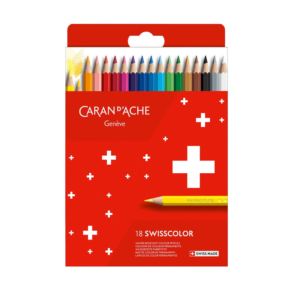 Lápis de cor Caran d'Ache Swisscolor com 18 cores