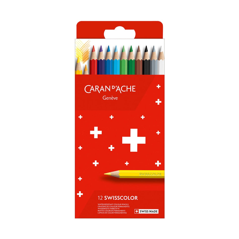 Lápis de cor Caran d'Ache Swisscolor com 12 cores