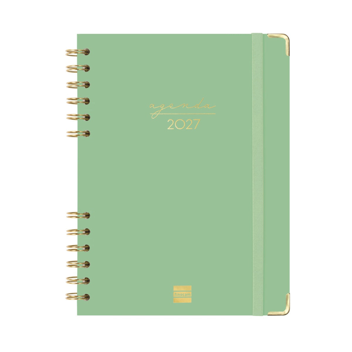 Agenda semanal A5 2027 espiral finocam Alma verde