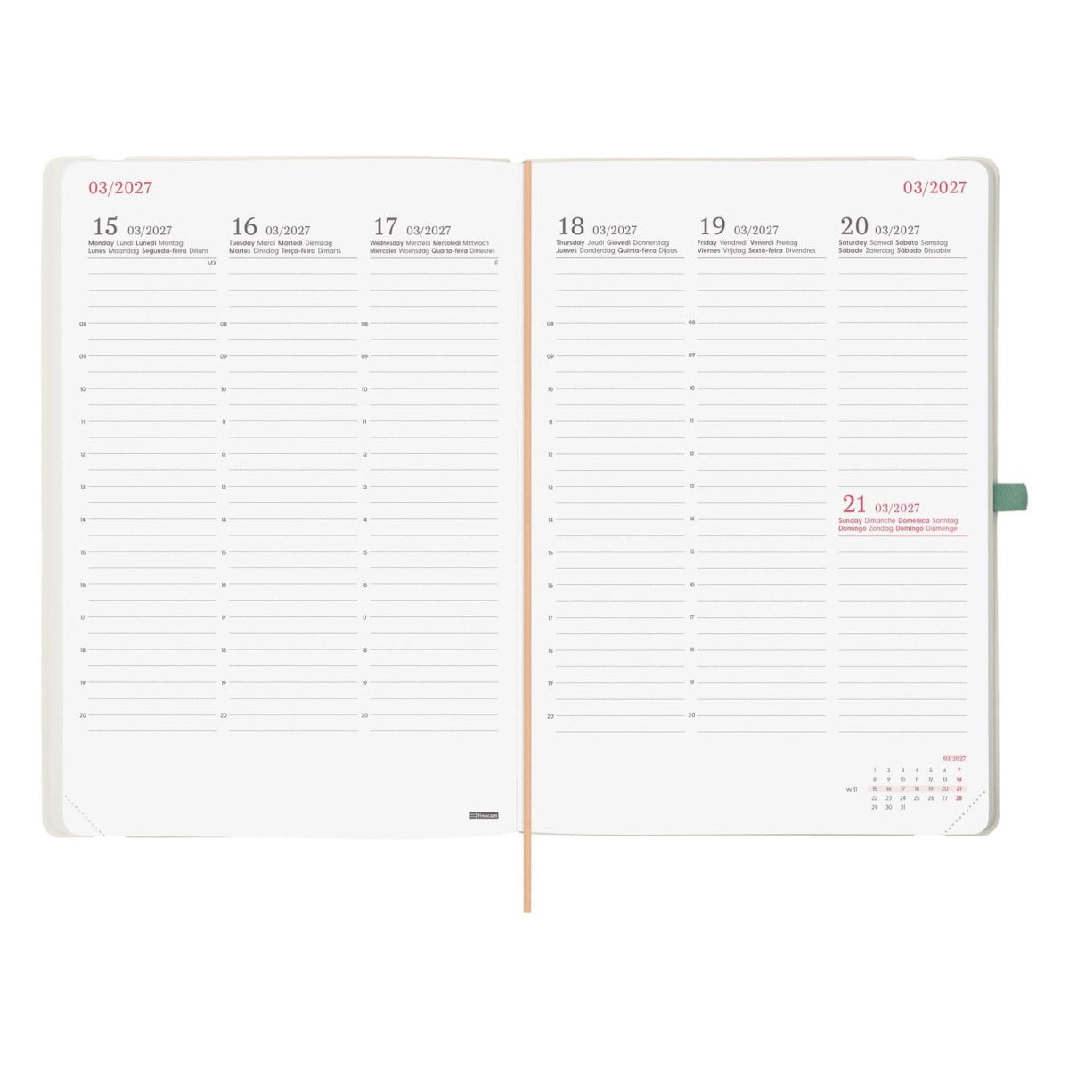 Agenda semanal 176x250mm 2027 finocam Capri Happy