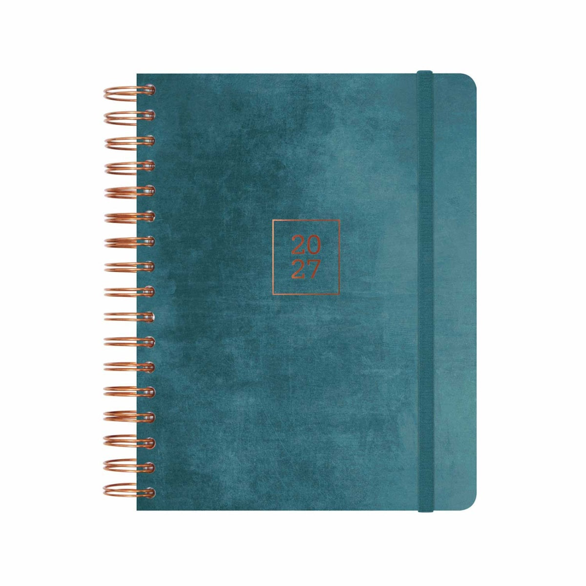 Agenda diária 176x250mm 2027 espiral finocam Optimal azul