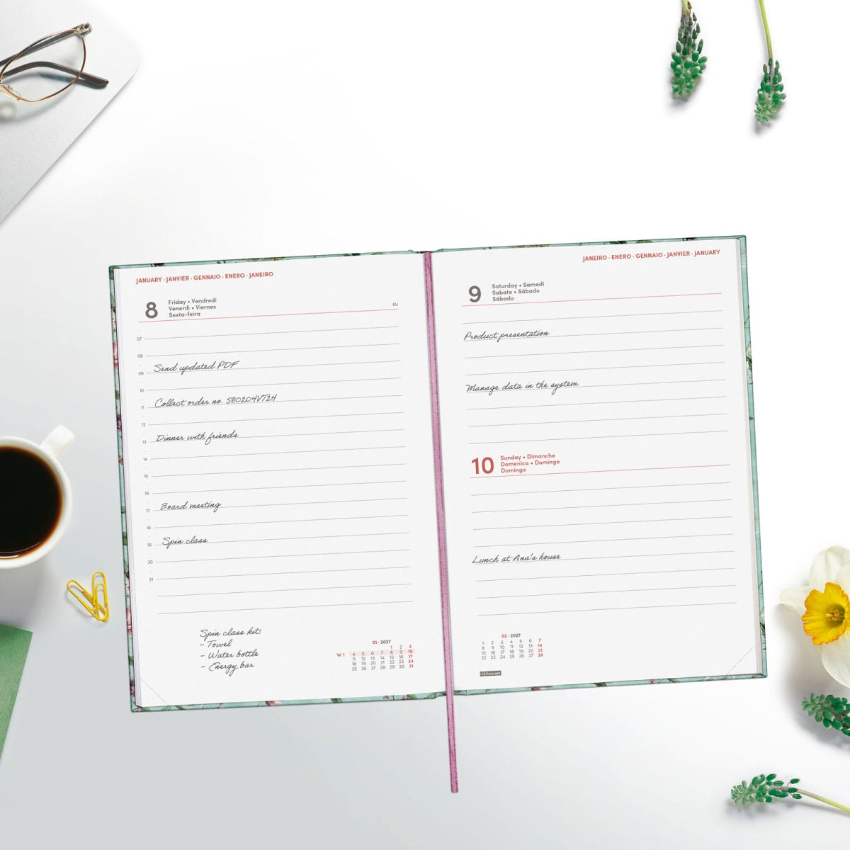 Agenda diária A5 2027 finocam Porto Botanic