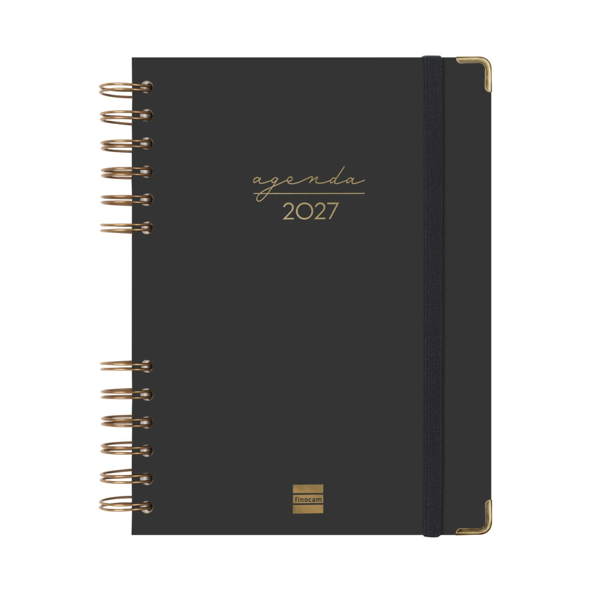 Agenda diária A5 2027 espiral finocam Alma preto