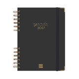 Agenda diária A5 2027 espiral finocam Alma preto