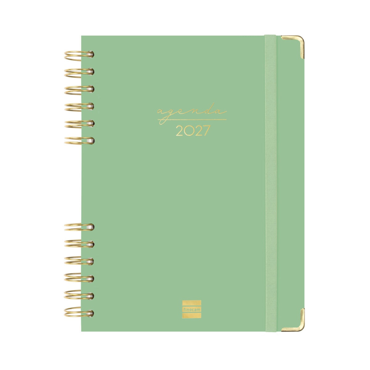 Agenda diária A5 2027 espiral finocam Alma verde