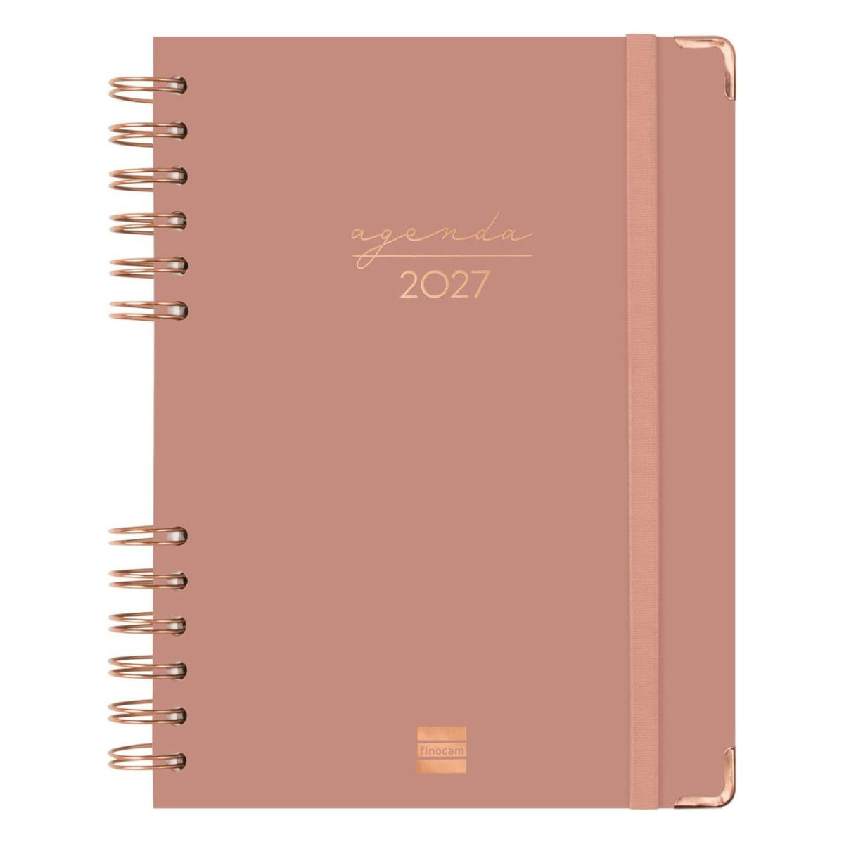 Agenda diária A5 2027 espiral finocam Alma rosa