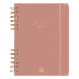 Agenda diária A5 2027 espiral finocam Alma rosa
