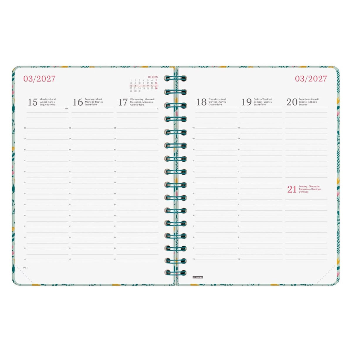 Agenda semanal A5 2027 espiral finocam You Trigo