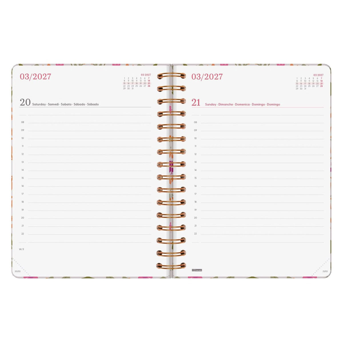 Agenda diária A5 2027 espiral finocam You Folhas